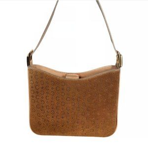 Cèline Leather Logo Embossed Shoulder Bag - Certified Authentic